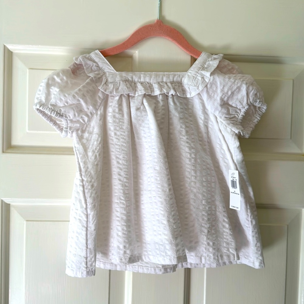 NWT White texture shirt-2T